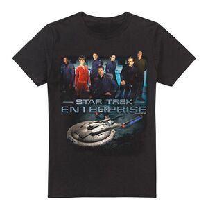 Star Trek Mens Enterprise Crew T-Shirt / Black